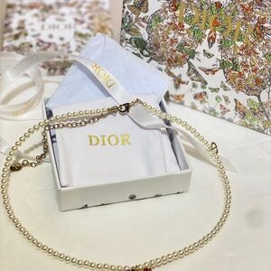 Dior Pearl Necklace with Gold Details